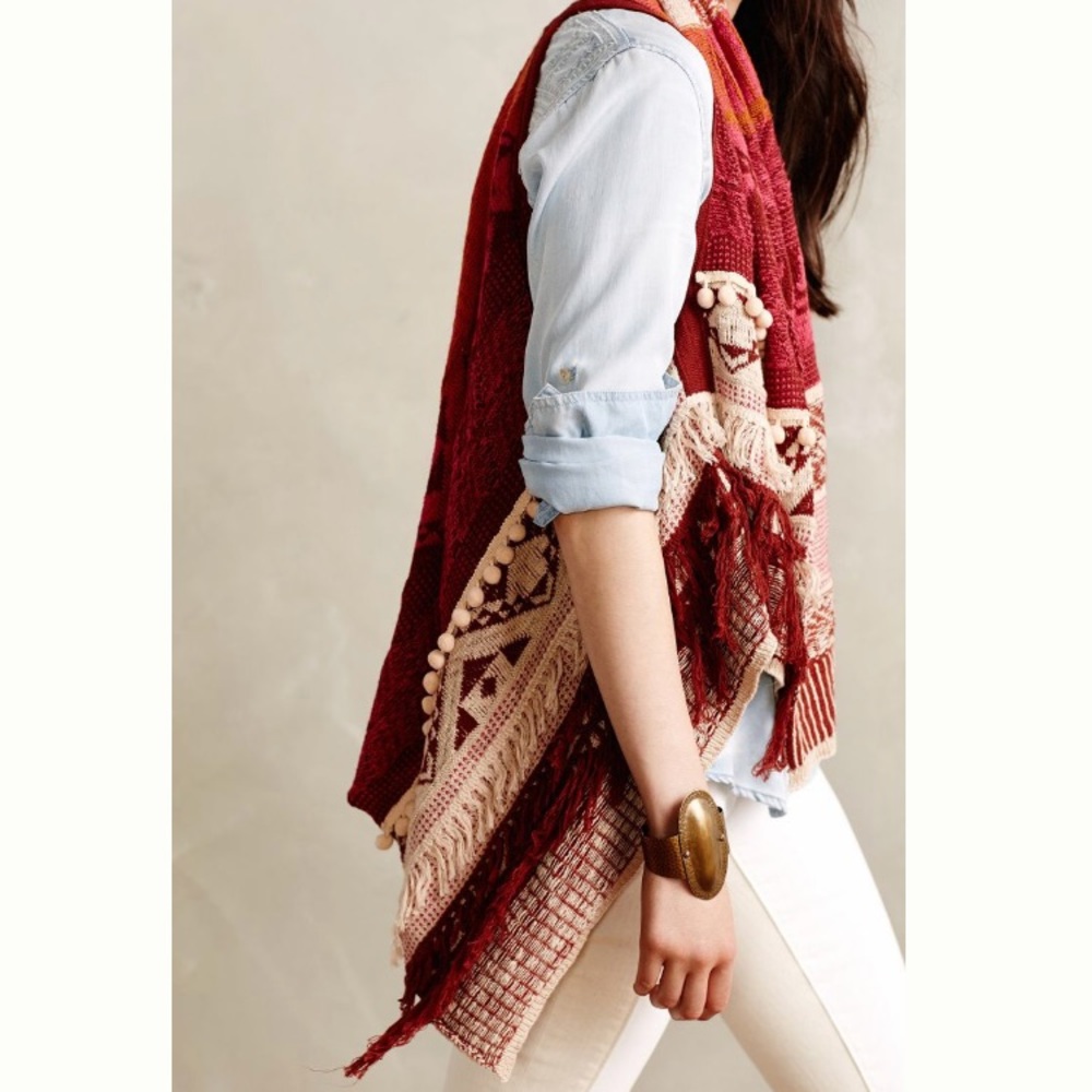 NWT Anthropologie Durango Jacquard vest, x…